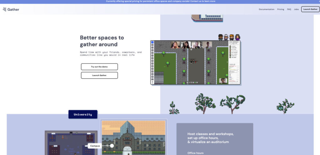 Gather / ゲームのようなバーチャル空間「Gather(ギャザー)」