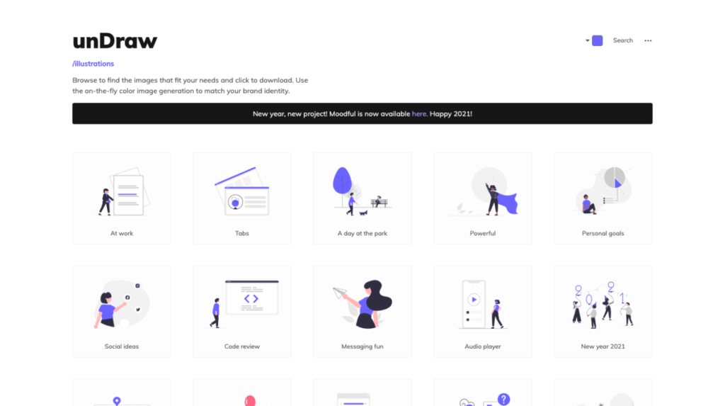 unDraw -【無料】2021年!お洒落で使いやすいフリーイラストサイトまとめました!(商用利用可)